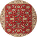 Round Traditional Sand Brown Persian Rug, tr1203