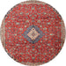 Round Traditional Camel Brown Persian Rug, tr1207