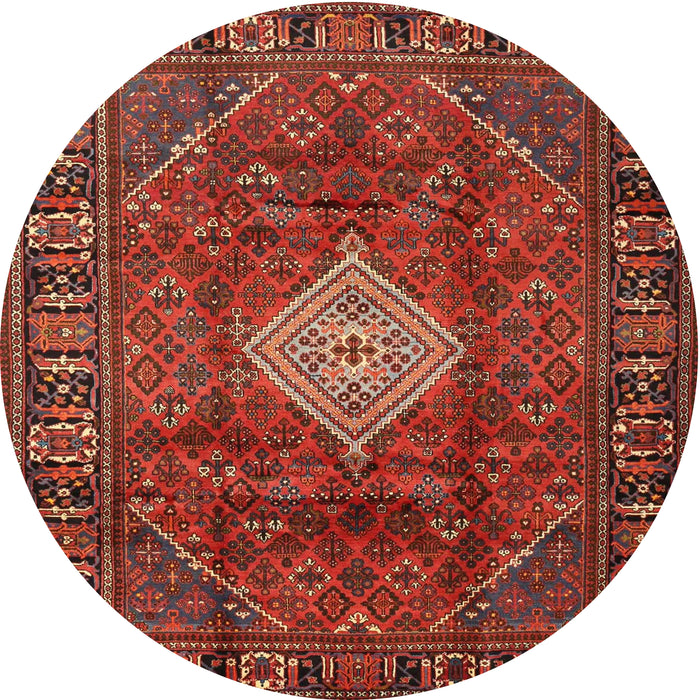 Round Traditional Red Persian Rug, tr1208