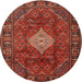 Square Machine Washable Traditional Tomato Red Rug, wshtr1208