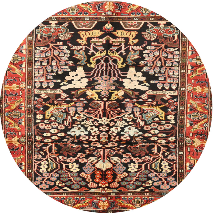 Square Machine Washable Traditional Saffron Red Rug, wshtr1214