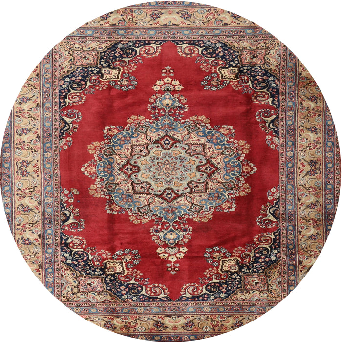 Square Machine Washable Traditional Tomato Red Rug, wshtr1215