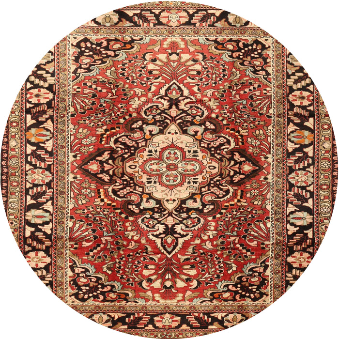 Square Machine Washable Traditional Saffron Red Rug, wshtr1216