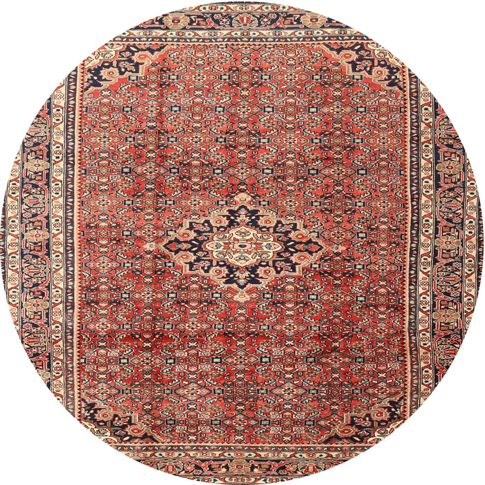 Square Machine Washable Traditional Saffron Red Rug, wshtr1218