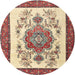 Square Machine Washable Traditional Brown Gold Rug, wshtr1222