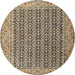 Round Traditional Coffee Brown Persian Rug, tr1225