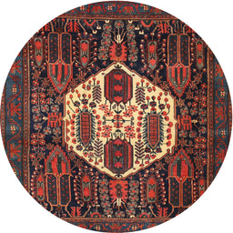 Square Machine Washable Traditional Brown Rug, wshtr1226