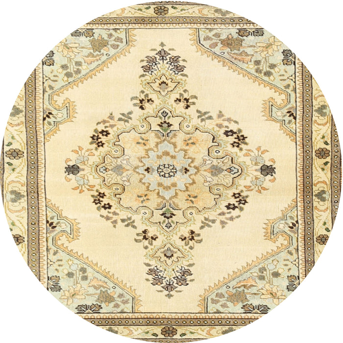 Square Machine Washable Traditional Sun Yellow Rug, wshtr1227