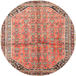 Square Machine Washable Traditional Fire Brick Red Rug, wshtr1230