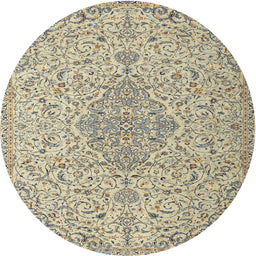 Round Traditional Khaki Gold Persian Rug, tr1235
