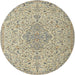 Round Traditional Khaki Gold Persian Rug, tr1235