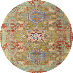 Square Machine Washable Traditional Red Rug, wshtr1236
