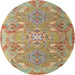 Round Traditional Red Persian Rug, tr1236
