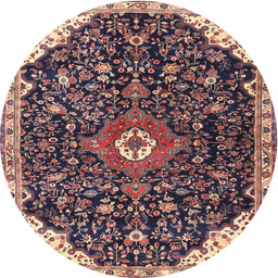 Round Traditional Light Copper Gold Medallion Rug, tr1238