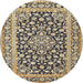 Square Machine Washable Traditional Brown Gold Rug, wshtr1239