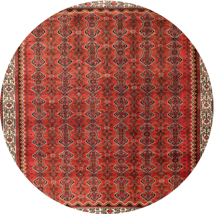Round Traditional Rust Pink Persian Rug, tr1240