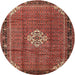 Round Traditional Rust Pink Persian Rug, tr1246