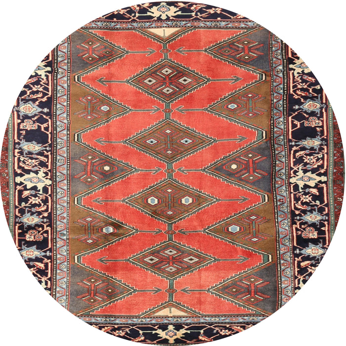 Square Machine Washable Traditional Orange Salmon Pink Rug, wshtr1251