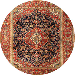 Square Machine Washable Traditional Tomato Red Rug, wshtr1257