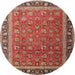 Round Traditional Brown Persian Rug, tr1258