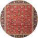 Square Machine Washable Traditional Peru Brown Rug, wshtr1258