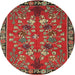 Round Traditional Brown Animal Rug, tr125