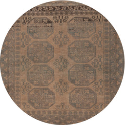 Square Machine Washable Traditional Brown Rug, wshtr1260
