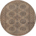 Round Traditional Brown Persian Rug, tr1262
