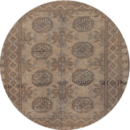 Square Machine Washable Traditional Brown Rug, wshtr1262