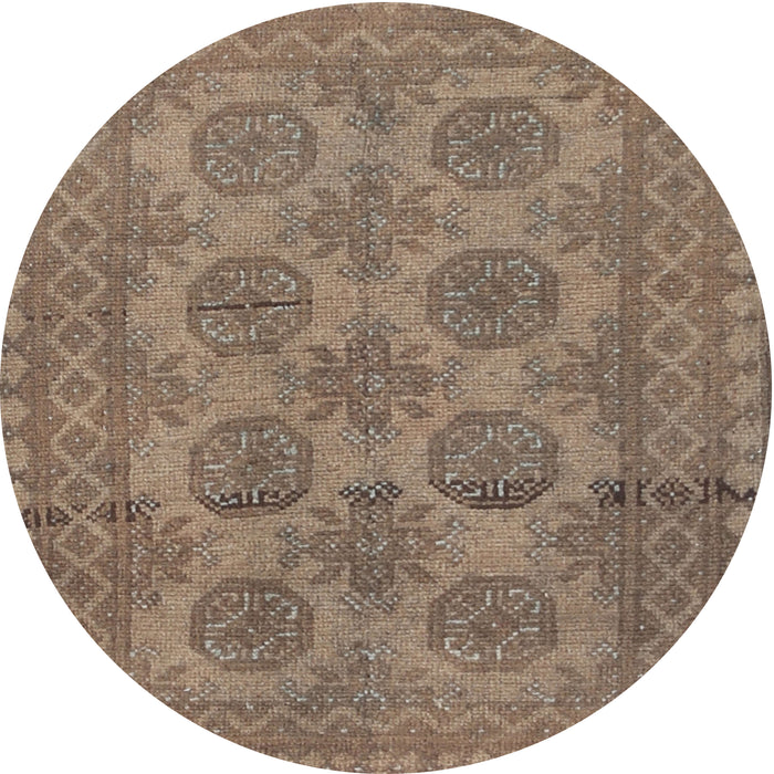 Square Machine Washable Traditional Brown Rug, wshtr1262