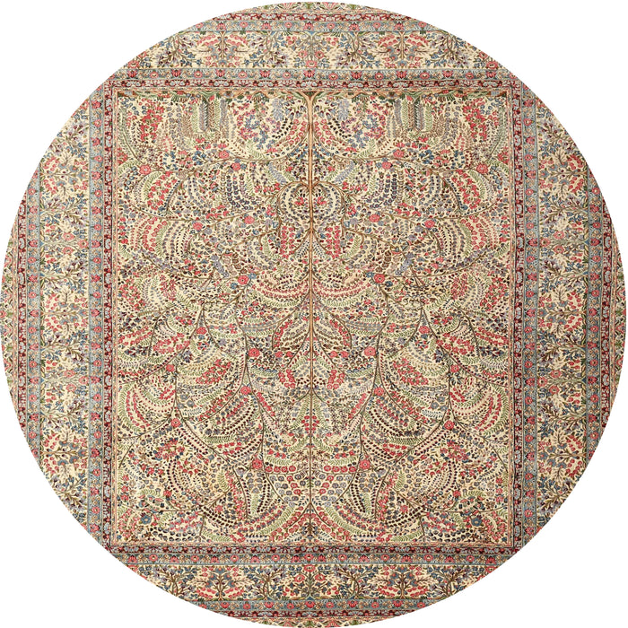 Square Machine Washable Traditional Sienna Brown Rug, wshtr1264