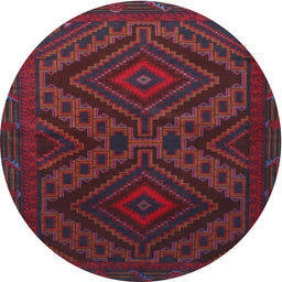 Round Traditional Purple Persian Rug, tr1267