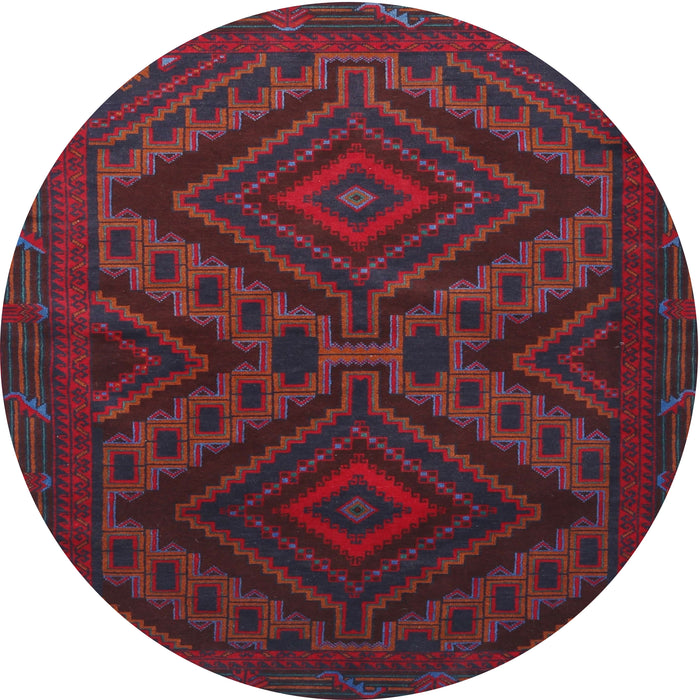 Square Machine Washable Traditional Purple Rug, wshtr1267