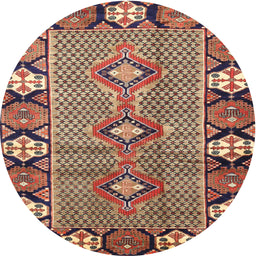 Square Machine Washable Traditional Sand Brown Rug, wshtr1269