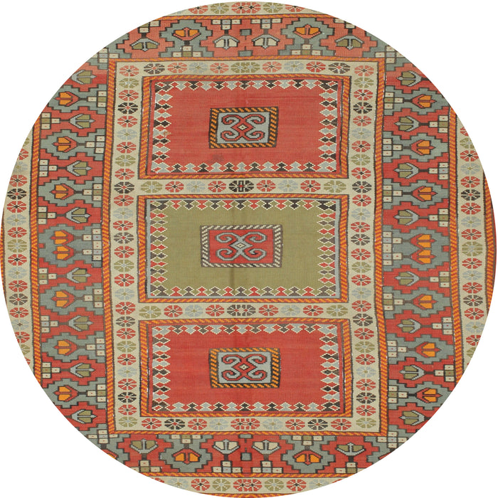 Round Traditional Red Persian Rug, tr126