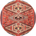 Round Traditional Tangerine Pink Persian Rug, tr1271