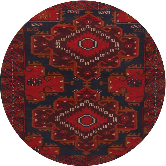 Round Traditional Red Persian Rug, tr1273