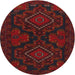 Round Traditional Red Persian Rug, tr1273