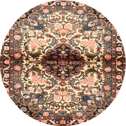 Square Machine Washable Traditional Red Brown Rug, wshtr1276