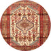 Square Machine Washable Traditional Sand Brown Rug, wshtr1277