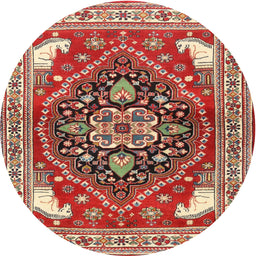 Square Machine Washable Traditional Red Rug, wshtr1279