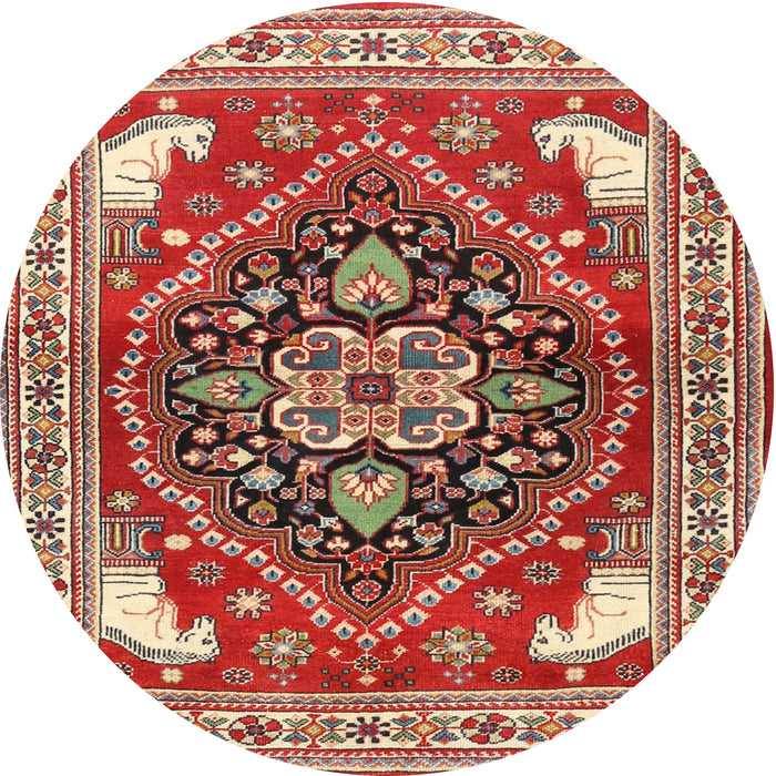 Square Machine Washable Traditional Red Rug, wshtr1279