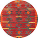 Round Traditional Red Southwestern Rug, tr1282