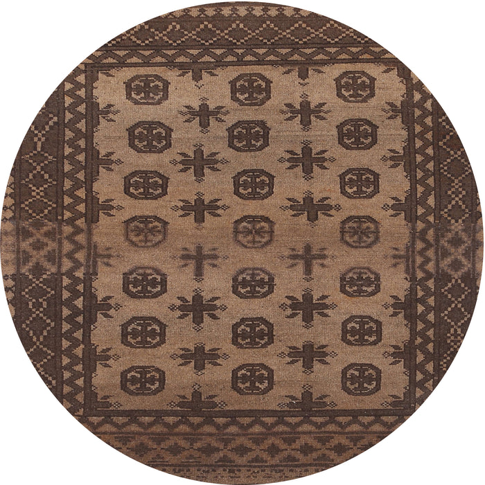 Square Machine Washable Traditional Bakers Brown Rug, wshtr1284