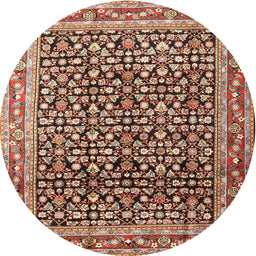 Square Machine Washable Traditional Saffron Red Rug, wshtr1286