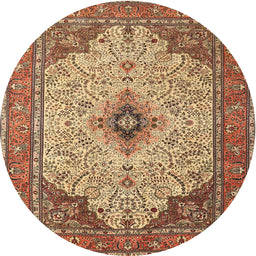 Square Machine Washable Traditional Dark Sienna Brown Rug, wshtr1287