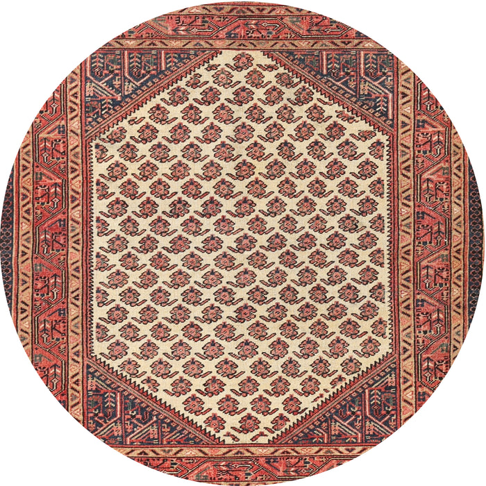 Round Traditional Sandy Brown Persian Rug, tr1290