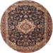 Square Machine Washable Traditional Light Copper Gold Rug, wshtr1292