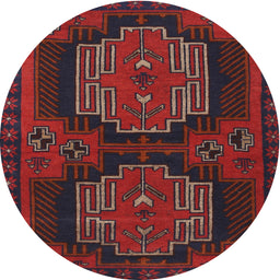 Square Machine Washable Traditional Red Rug, wshtr1293