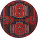 Square Machine Washable Traditional Red Rug, wshtr1293